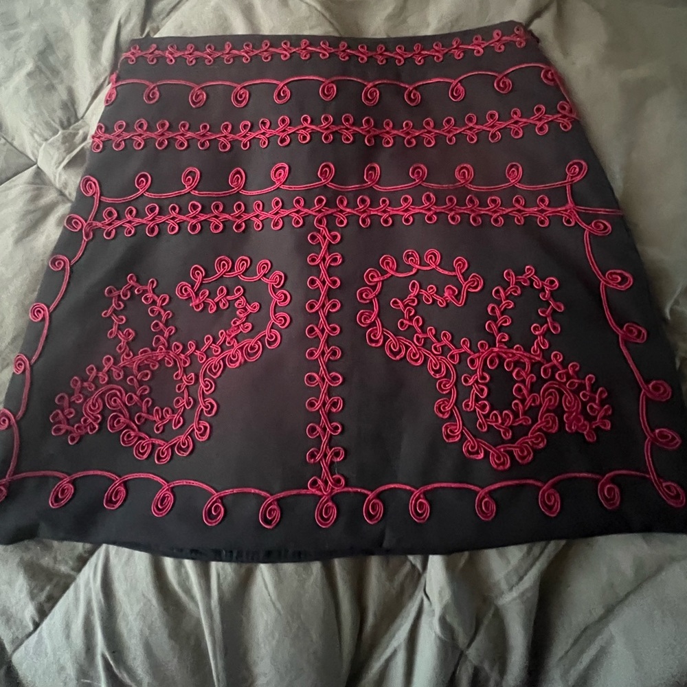 Embroidered mini skirt